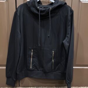 Black Hoodie with Gold Zippers